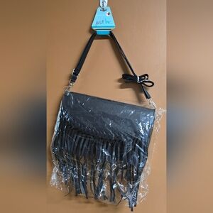 Black Fringe Crossbody Bag